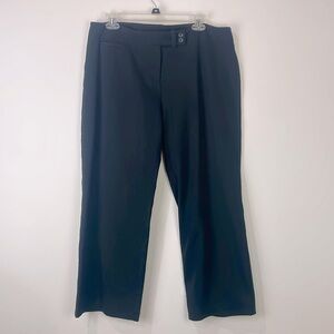 Eileen Fisher Stretch Ponte Knit Straight Leg Pants PL Petite Large LP Black